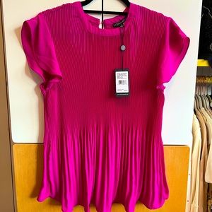 Adrianna Papell pleated flutter sleeve blouse